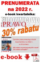 BUDOWNICTWO I PRAWO (kwartalnik E-BOOK plik PDF) - PRENUMERATA NA 2022 rok